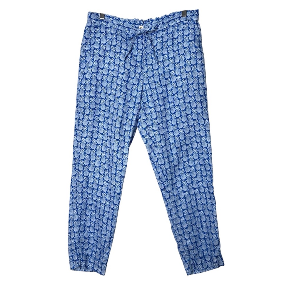 Tommy Bahama Pineapple Print Coastal 100% Linen Resortwear Drawstring Pants
